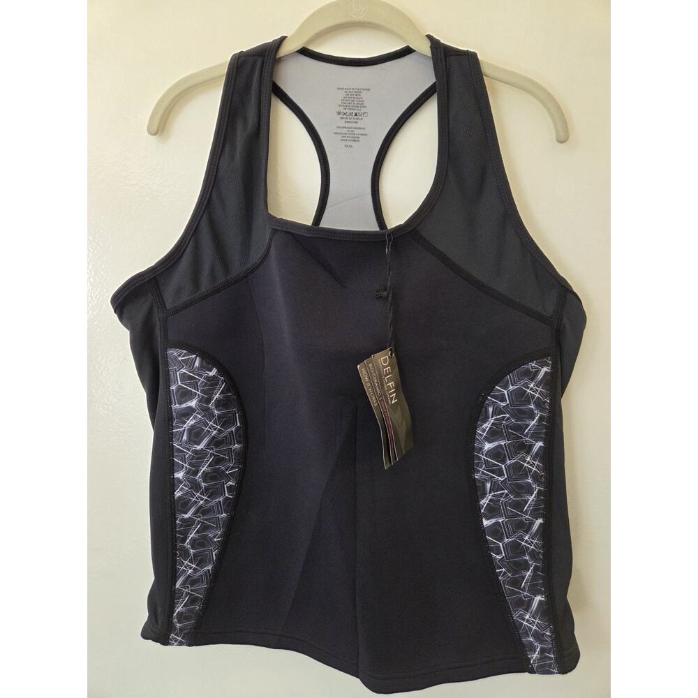 New Delfin Tank Top Sz XXXL Black Infrared Bioceramic Heat Maximizing Workout